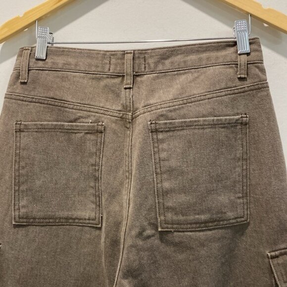 Vivitiko Cargo Pants Wide leg jeans Brown Size Medium - Picture 9 of 16